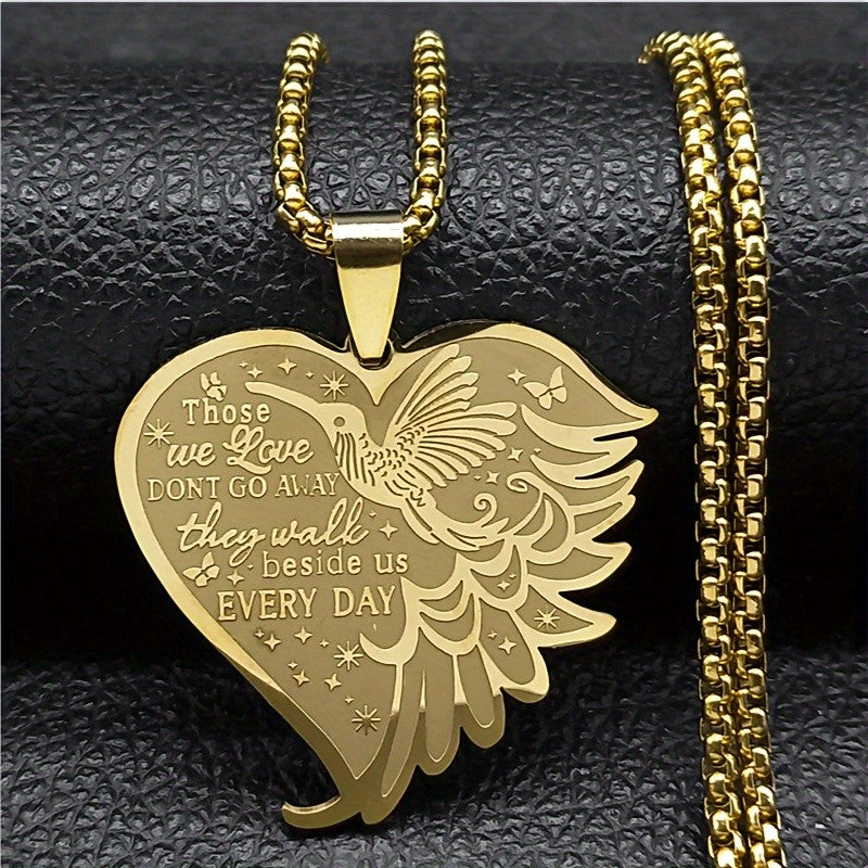 Elegant Hummingbird Heart Necklace