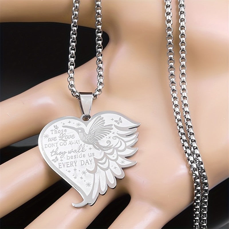 Elegant Hummingbird Heart Necklace