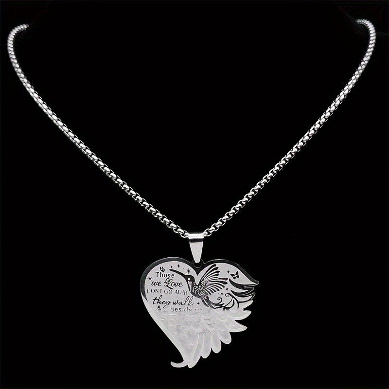 Elegant Hummingbird Heart Necklace