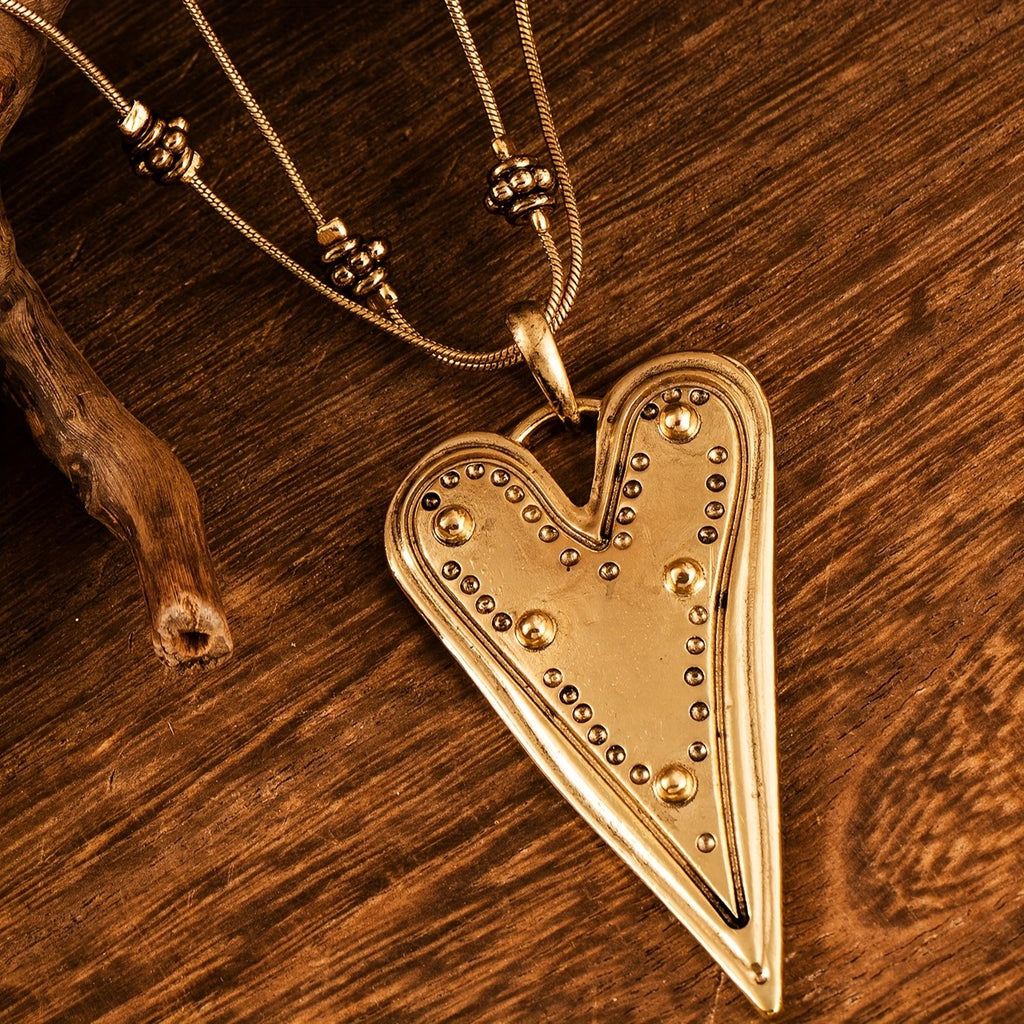 Vintage Boho Heart Necklace