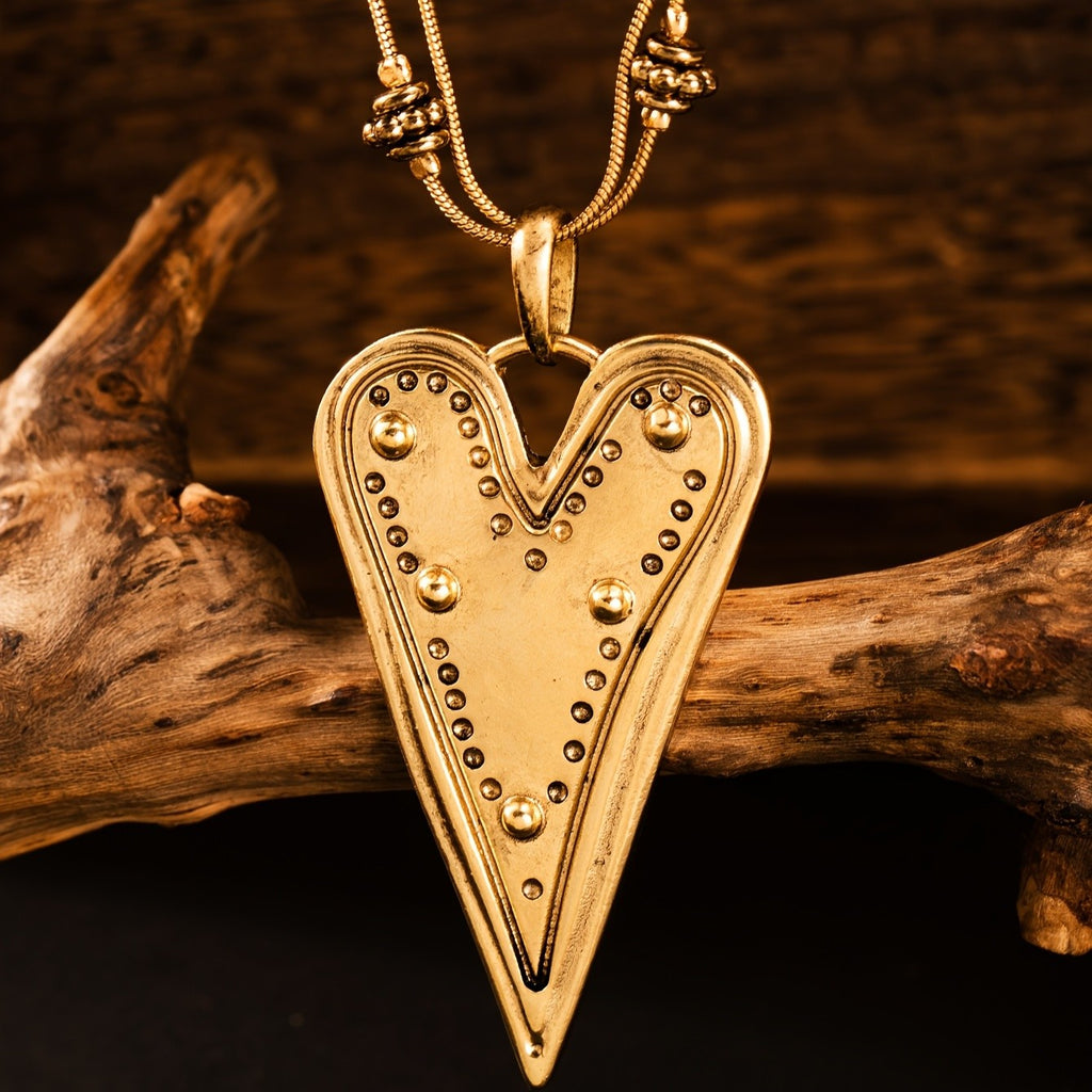 Vintage Boho Heart Necklace