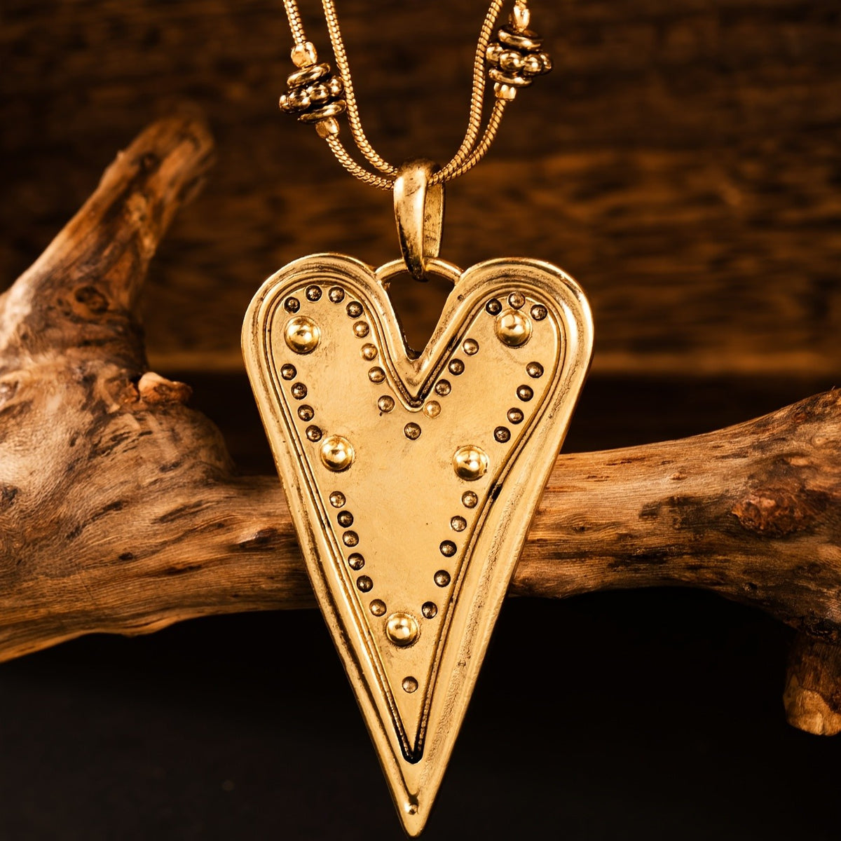 Vintage Boho Heart Necklace