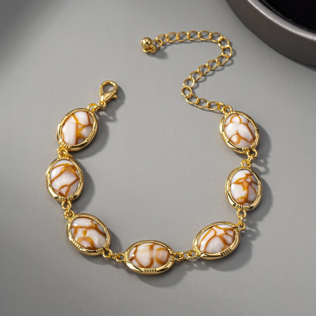 18k Vintage Oval Link Bracelet