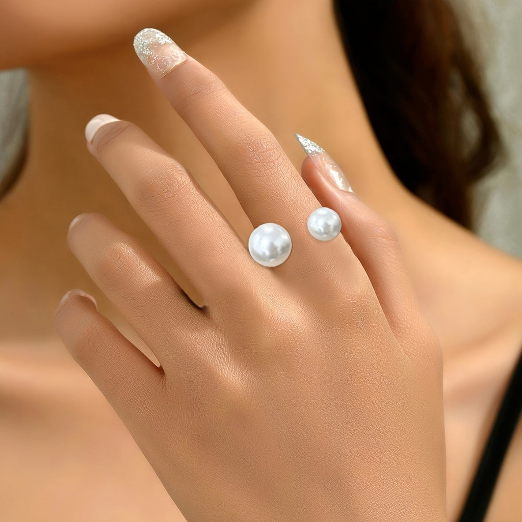 Elegant Double Pearl Ring