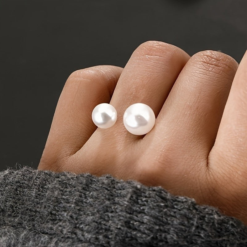 Elegant Double Pearl Ring