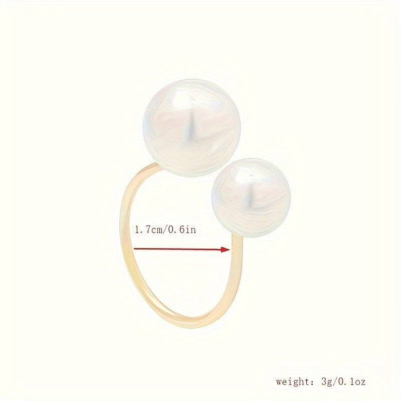 Elegant Double Pearl Ring