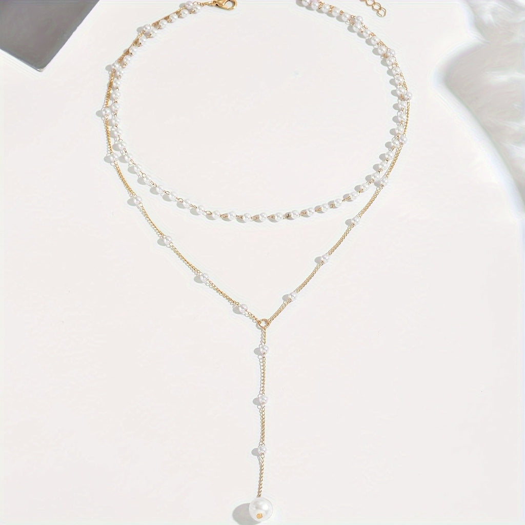 Elegant Pearl Layered Y-Necklace