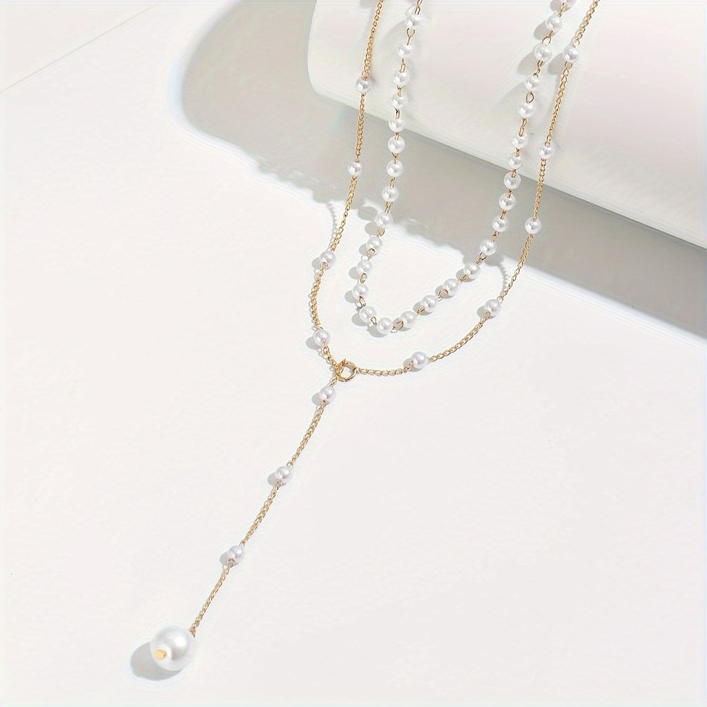 Elegant Pearl Layered Y-Necklace