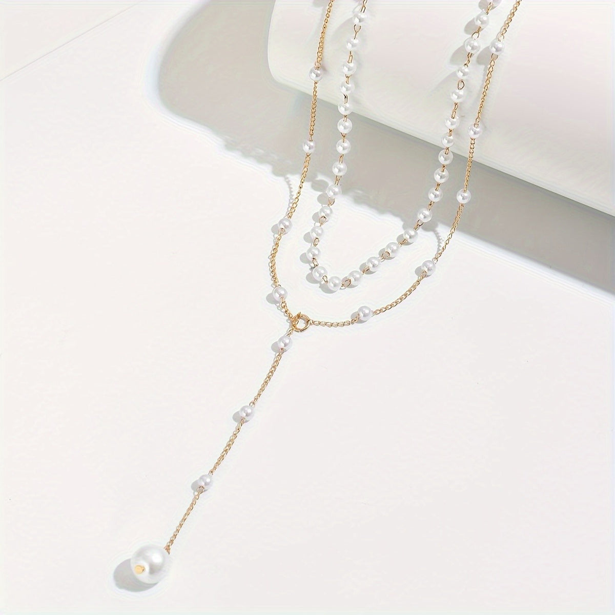 Elegant Pearl Layered Y-Necklace