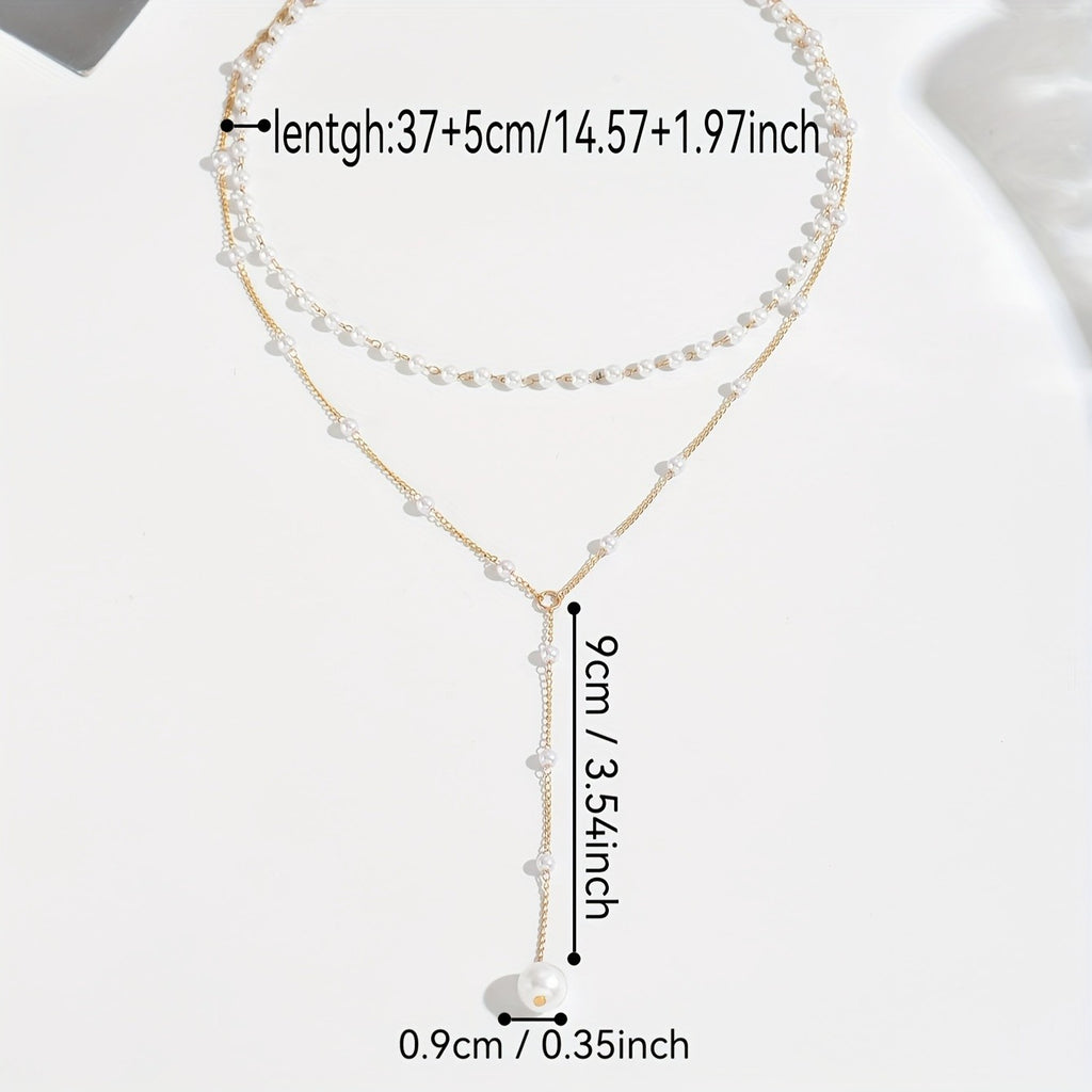 Elegant Pearl Layered Y-Necklace