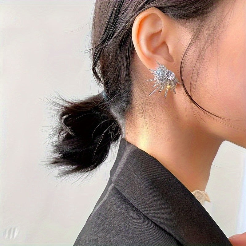 Elegant Sparkling Sunburst Earrings