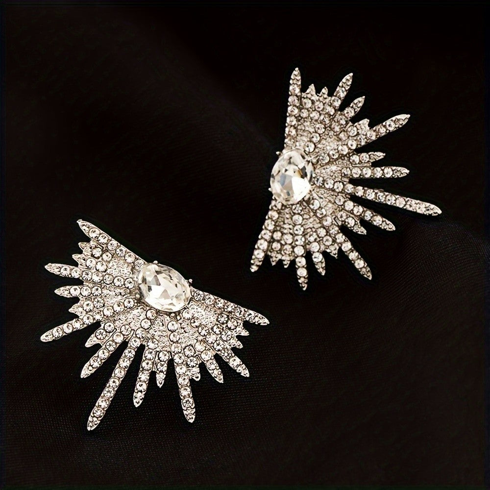 Elegant Sparkling Sunburst Earrings