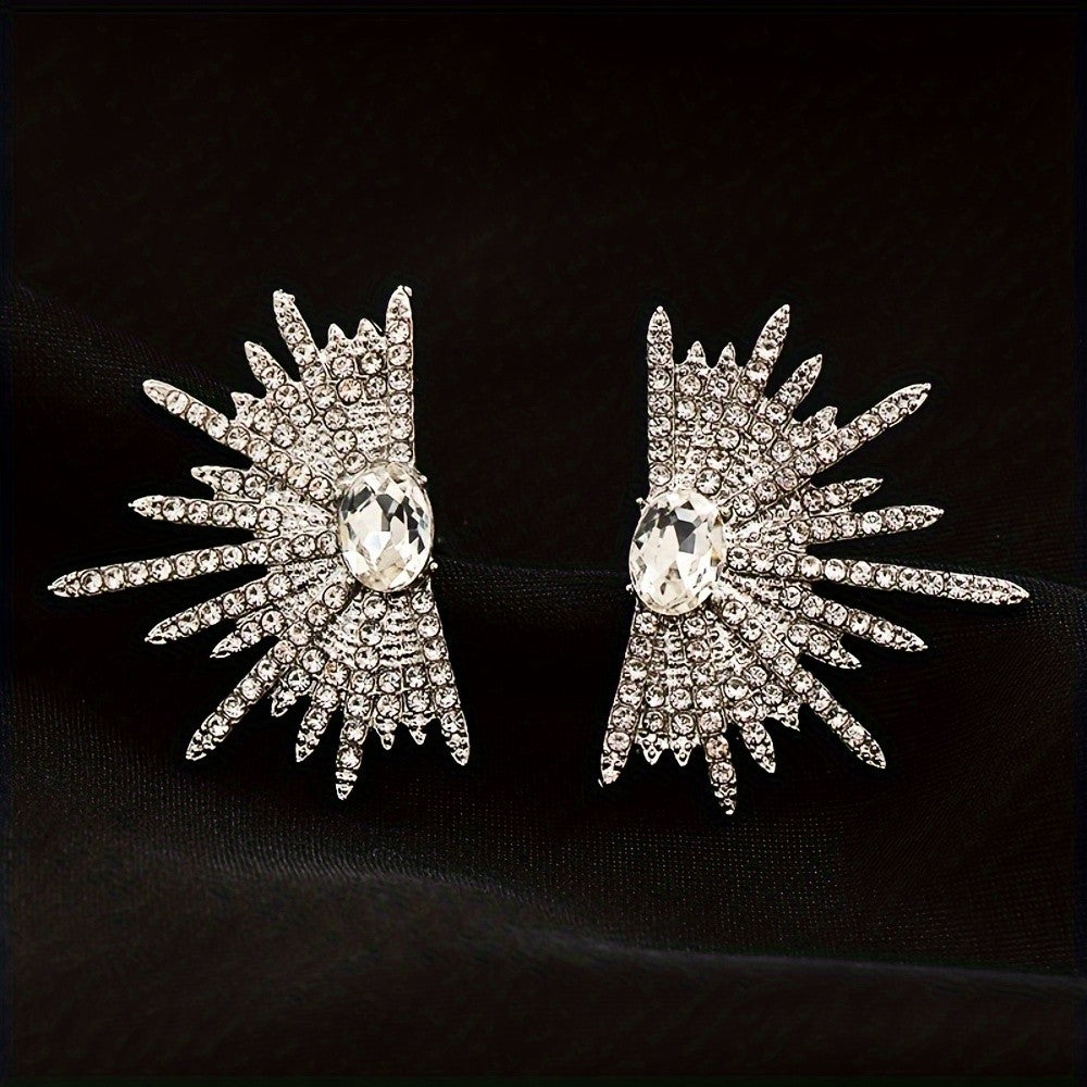 Elegant Sparkling Sunburst Earrings