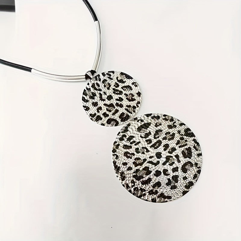 Vintage Leopard Disc Necklace