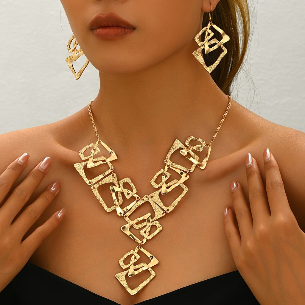 18k Geometric Link Jewelry Set