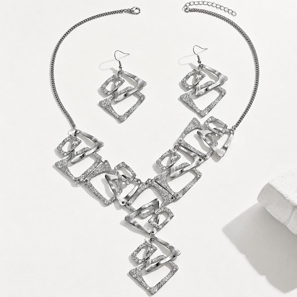 18k Geometric Link Jewelry Set