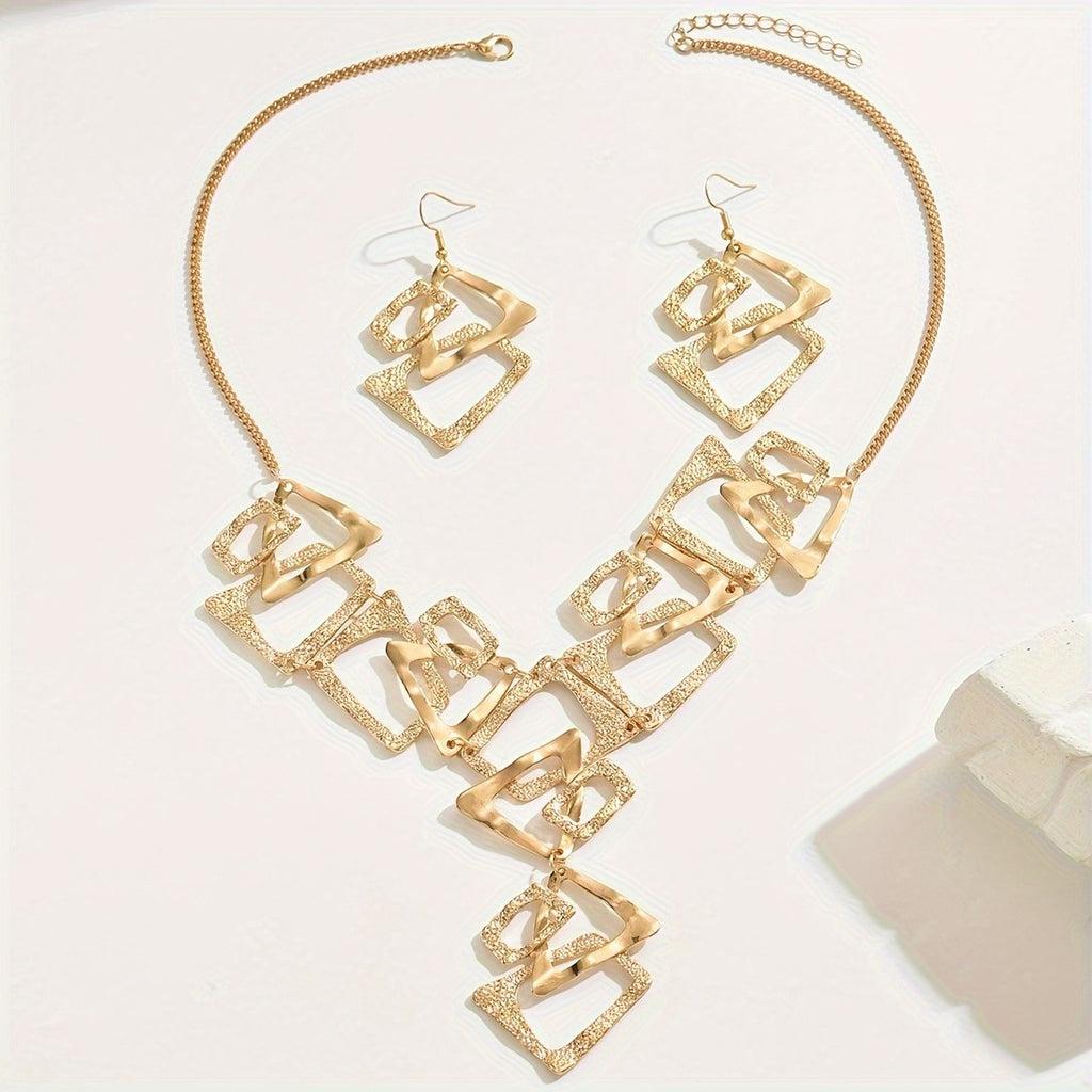 18k Geometric Link Jewelry Set
