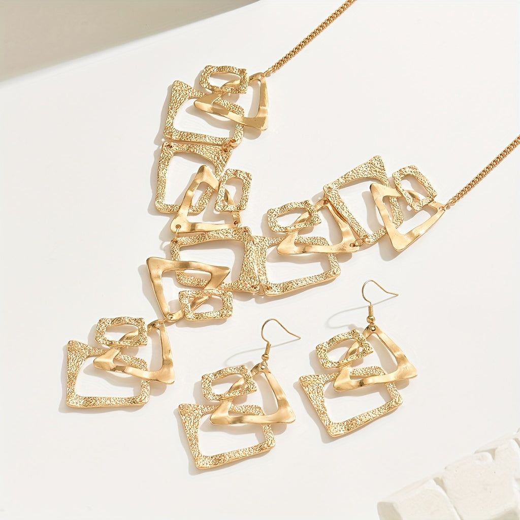 18k Geometric Link Jewelry Set