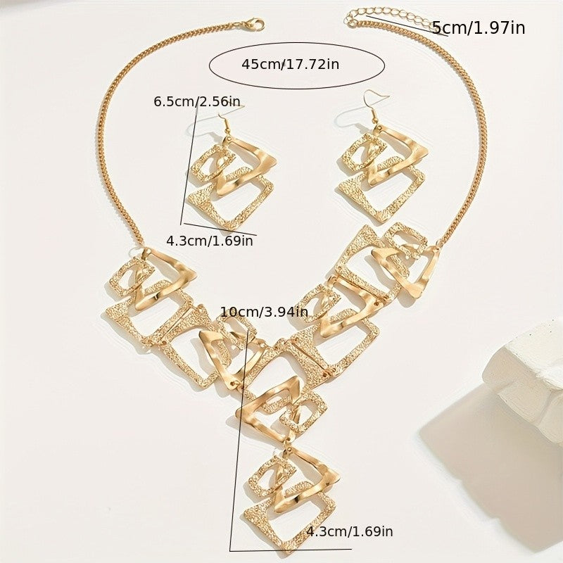 18k Geometric Link Jewelry Set