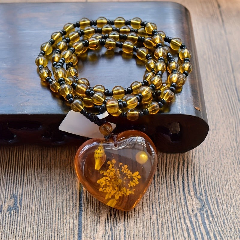 Vintage Floral Heart Necklace