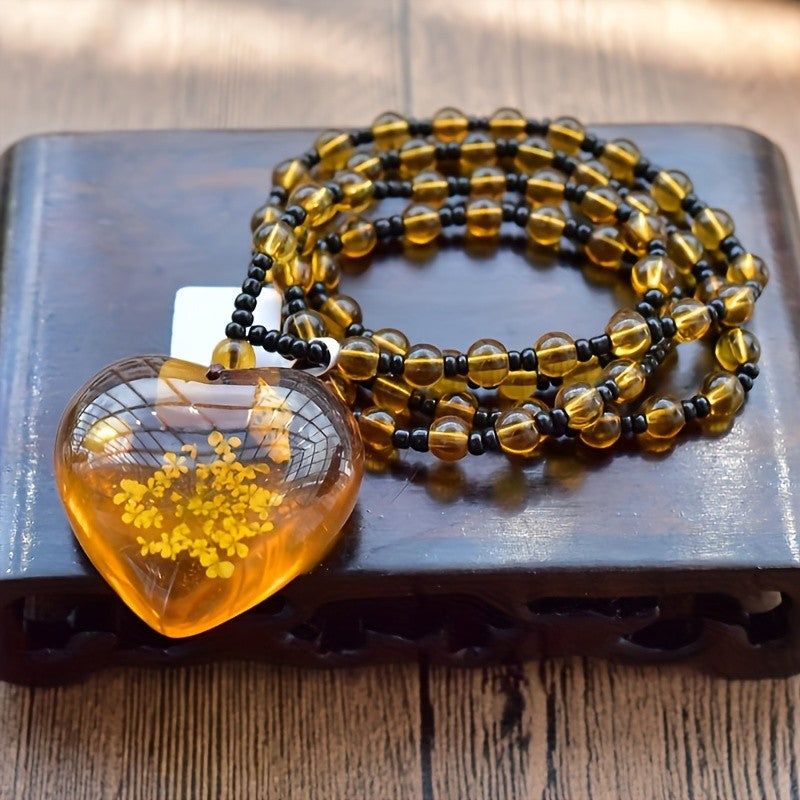 Vintage Floral Heart Necklace