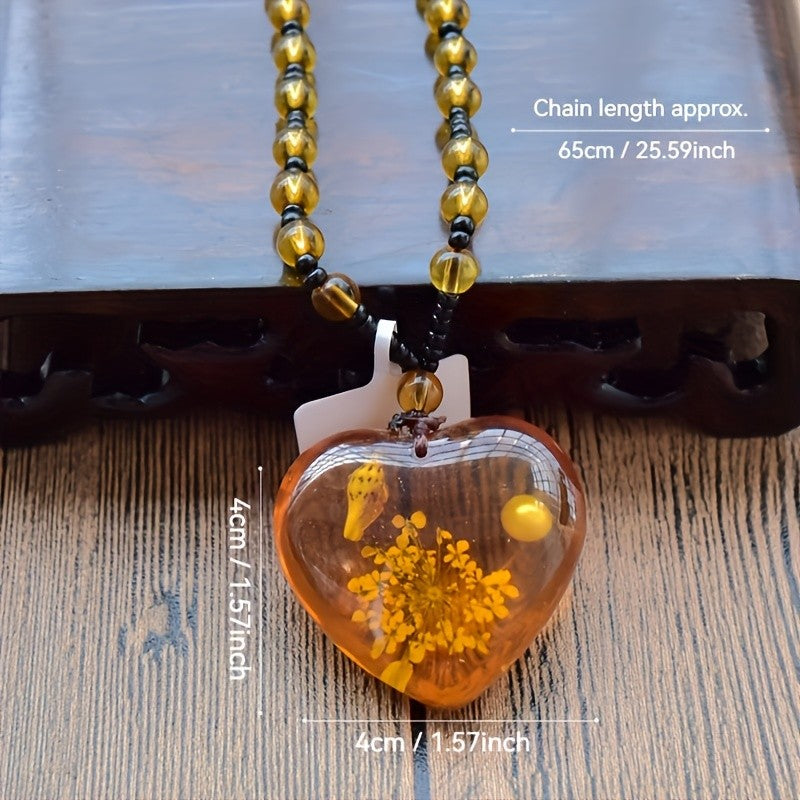 Vintage Floral Heart Necklace