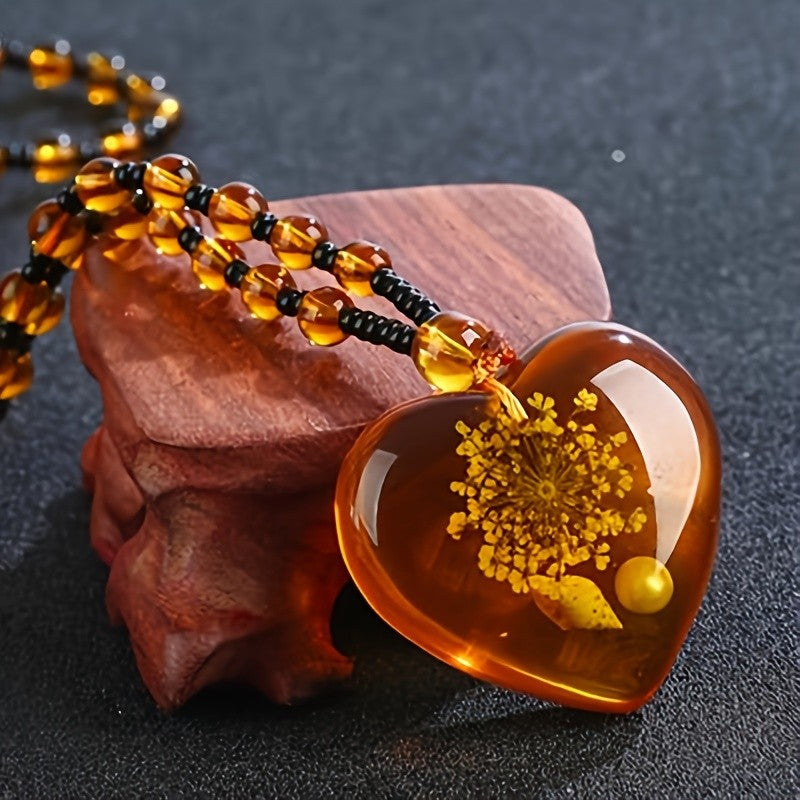 Vintage Floral Heart Necklace