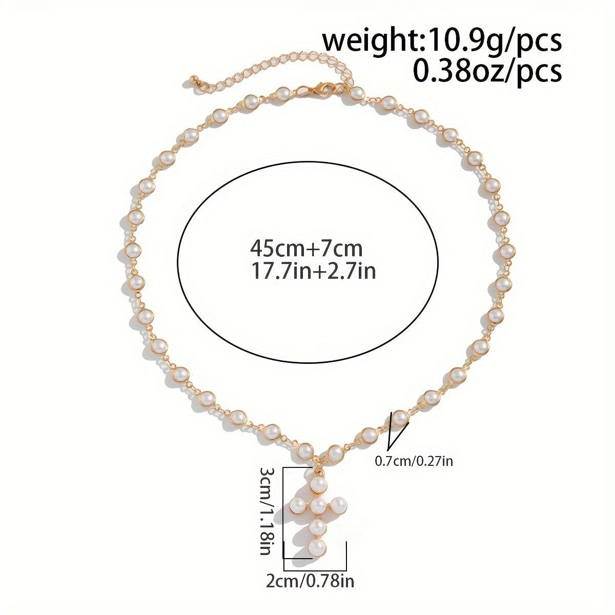 Elegant Pearl Cross Necklace