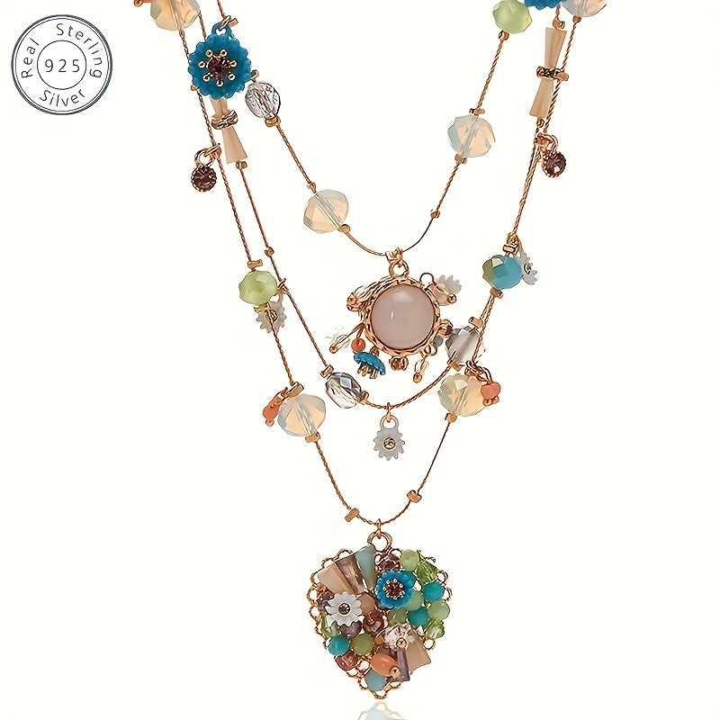 18k Elegant Multi-Layer Heart Necklace