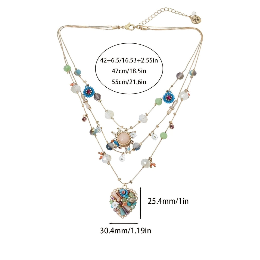 18k Elegant Multi-Layer Heart Necklace