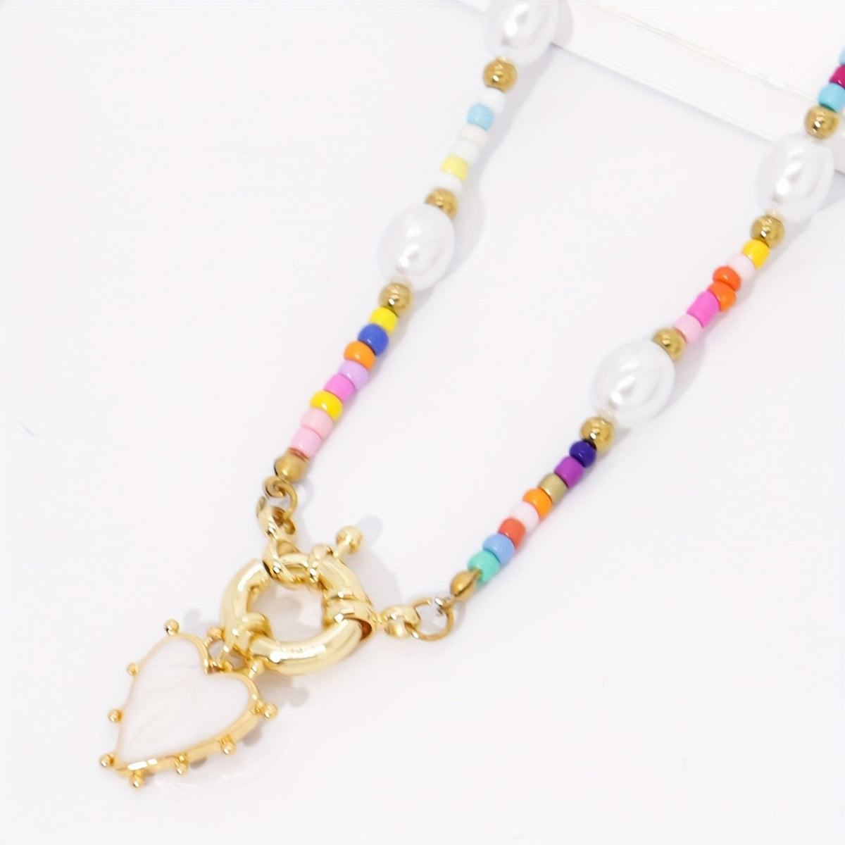 Boho Beaded Heart Necklace