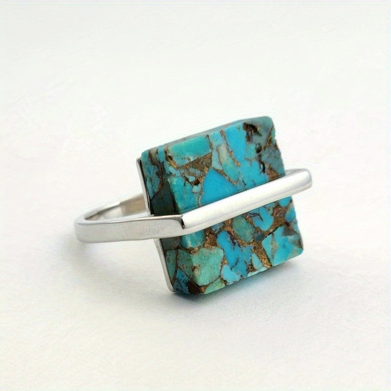 Turquoise Geometric Ring