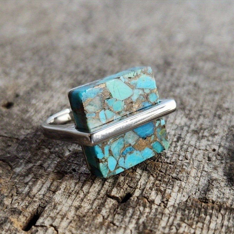 Turquoise Geometric Ring