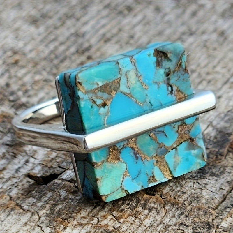 Turquoise Geometric Ring