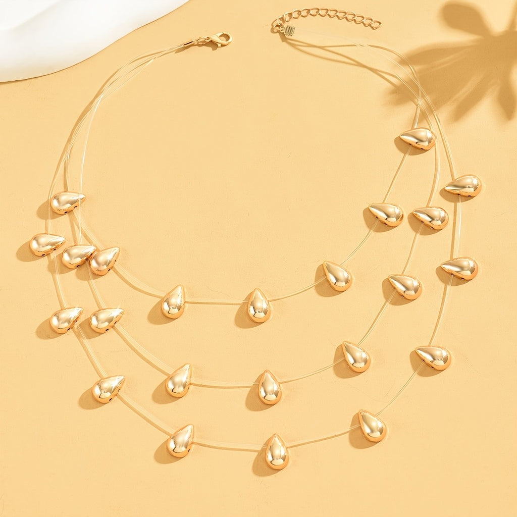 Boho Teardrop Layered Necklace