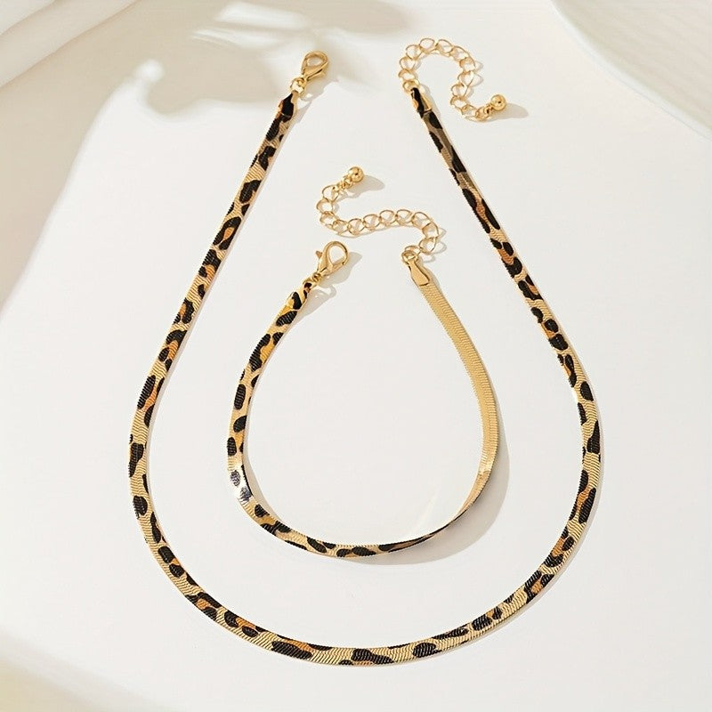 2PC Leopard Print Jewelry Set
