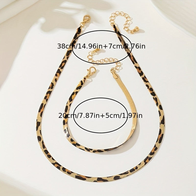 2PC Leopard Print Jewelry Set