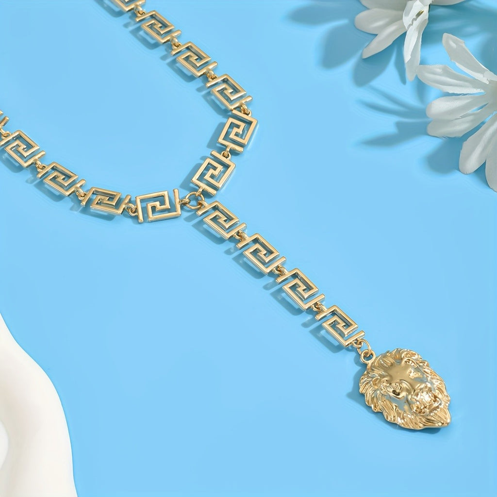 Geometric Lion Pendant Necklace