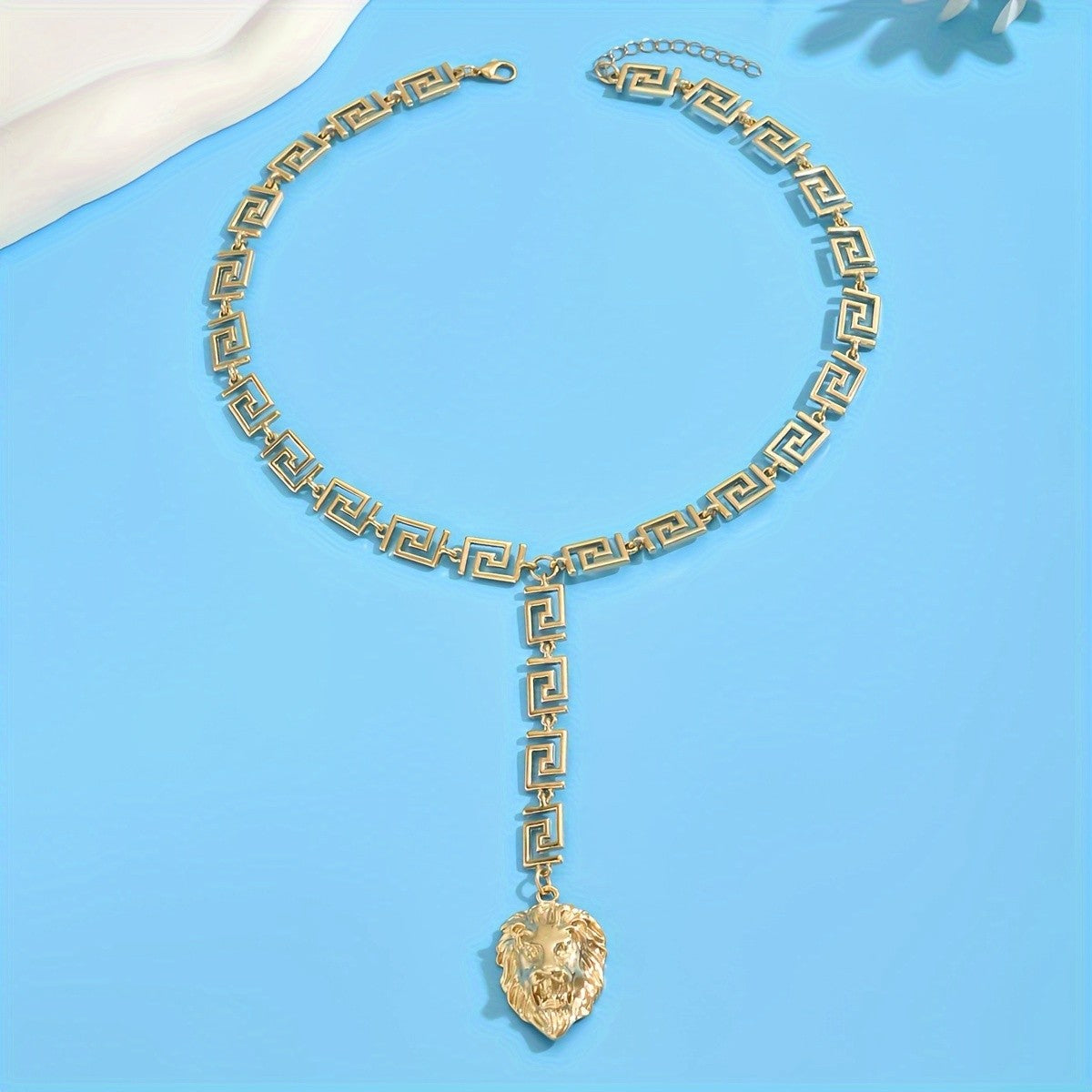 Geometric Lion Pendant Necklace