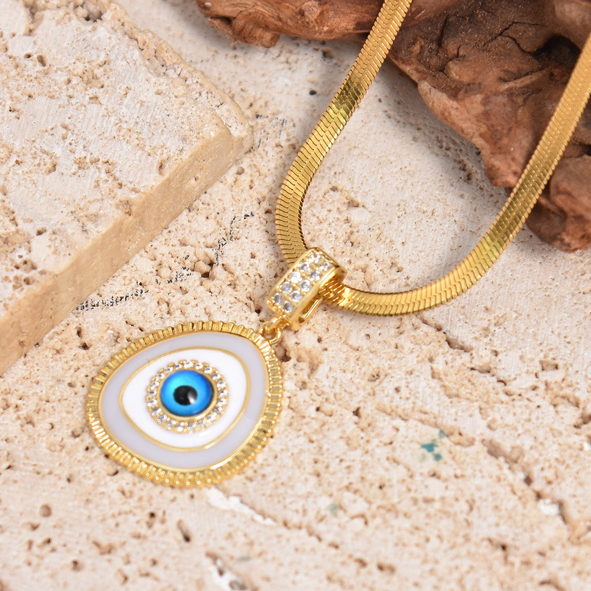18k Elegant Evil Eye Necklace