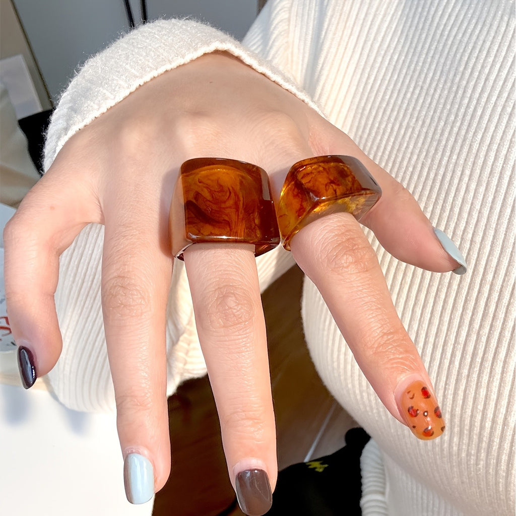 Vintage Geometric Resin Ring