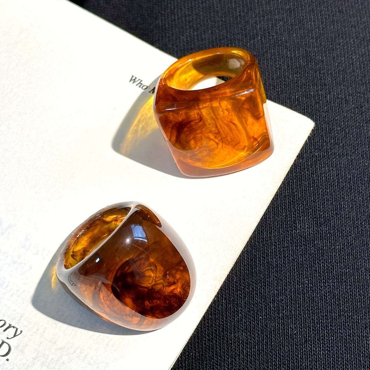 Vintage Geometric Resin Ring