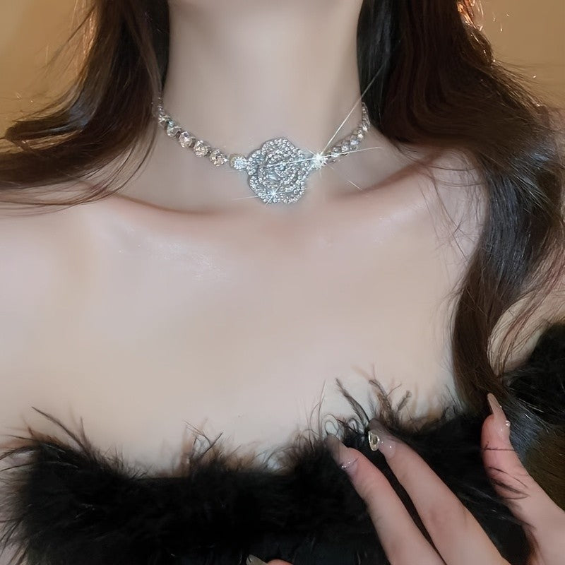 Elegant Rose Choker Necklace