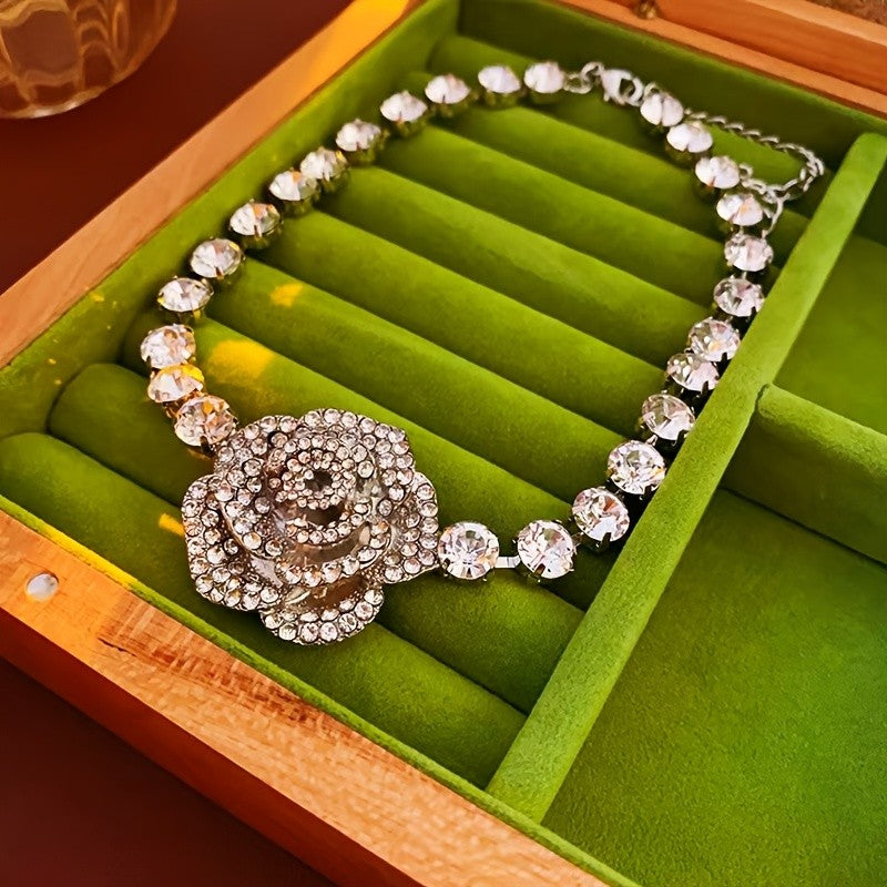 Elegant Rose Choker Necklace