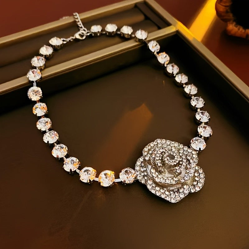 Elegant Rose Choker Necklace