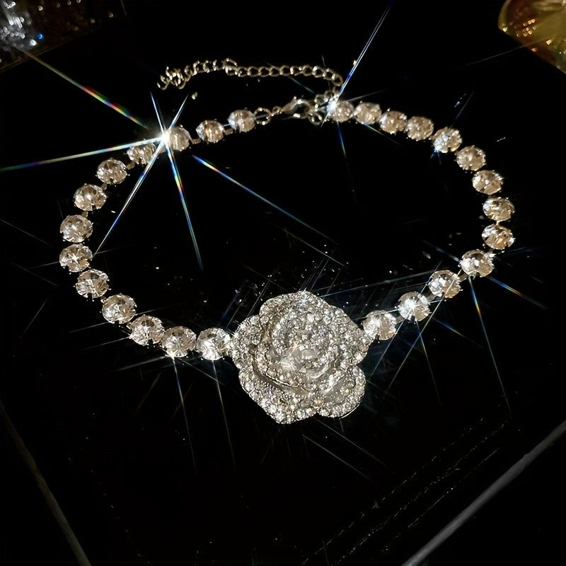 Elegant Rose Choker Necklace
