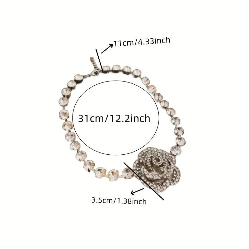 Elegant Rose Choker Necklace
