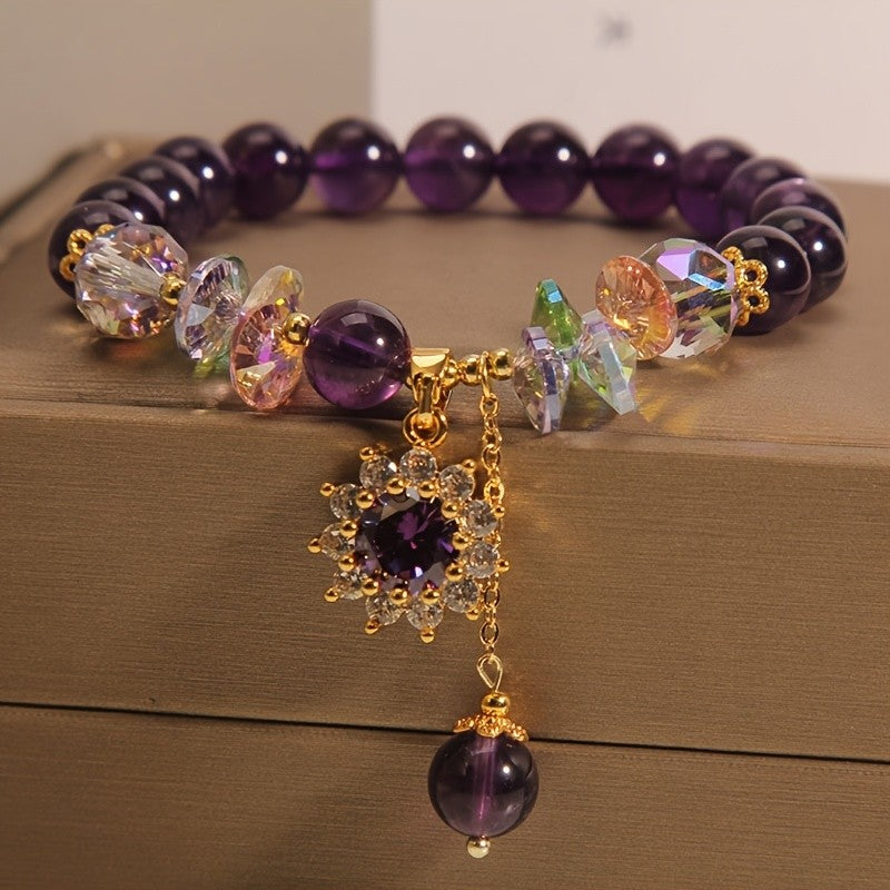 Iridescent Crystal Flower Bracelet