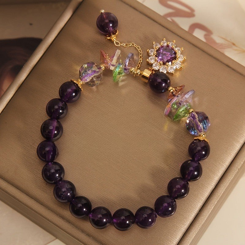 Iridescent Crystal Flower Bracelet