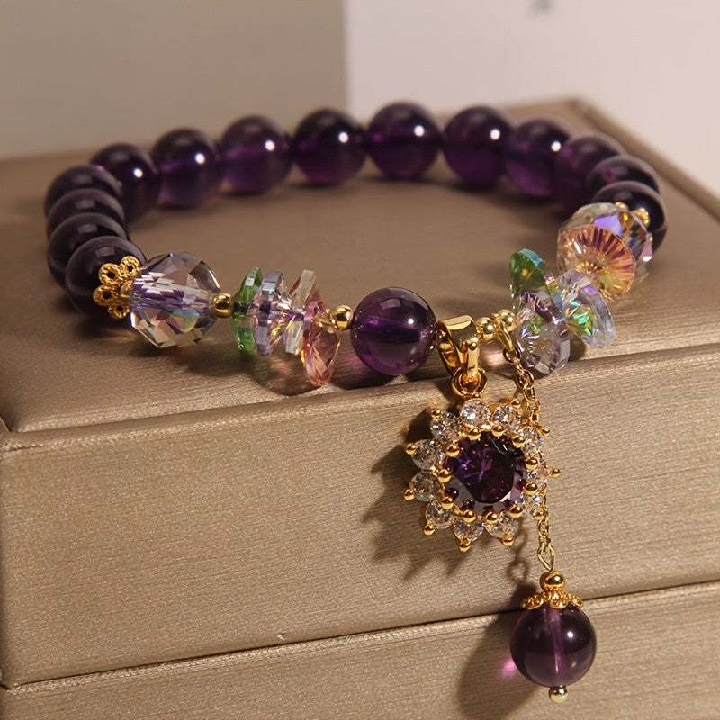 Iridescent Crystal Flower Bracelet